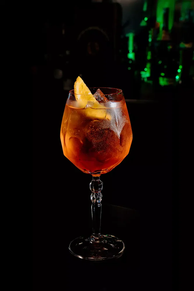 Aperol Spritz served in glassware