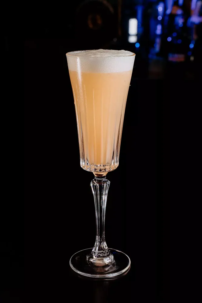 Bellini served in glassware