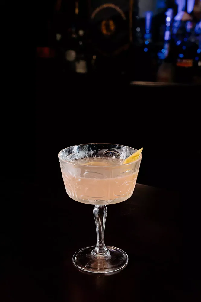 Cosmopolitan served in glassware