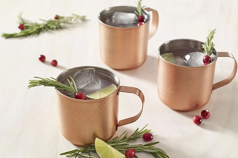 Cranberry Mule served in glassware