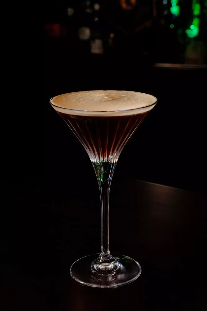 Espresso Martini served in glassware