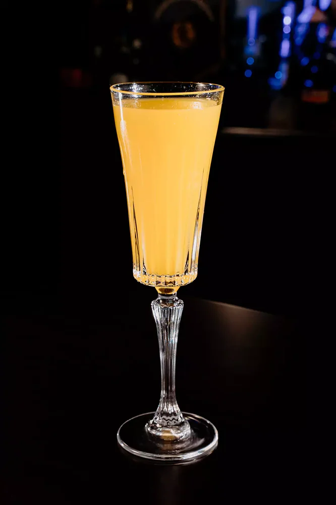 Mimosa served in glassware