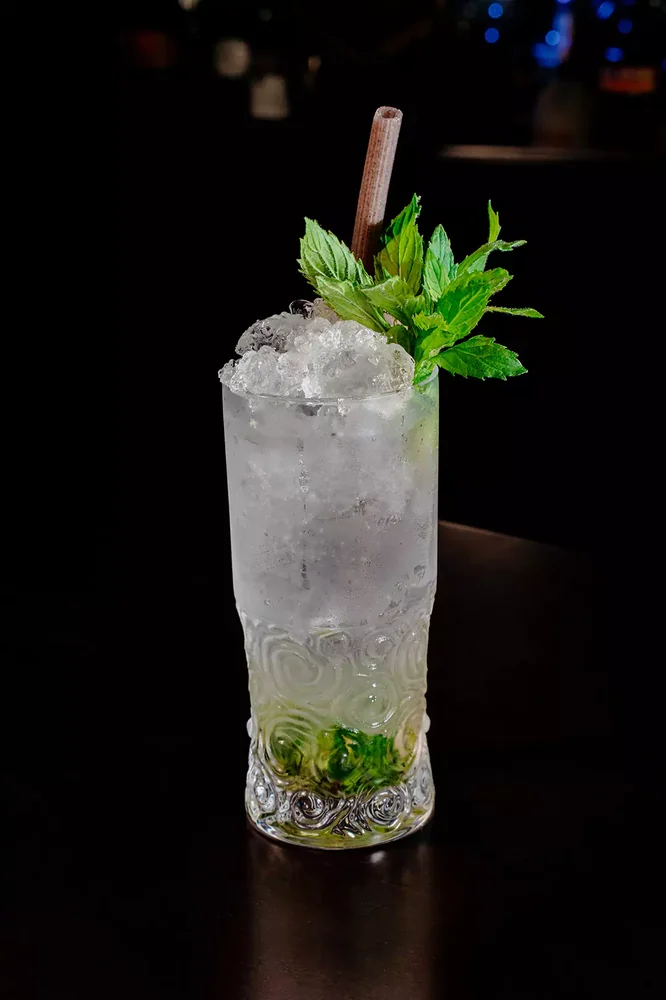 Mojito served in glassware