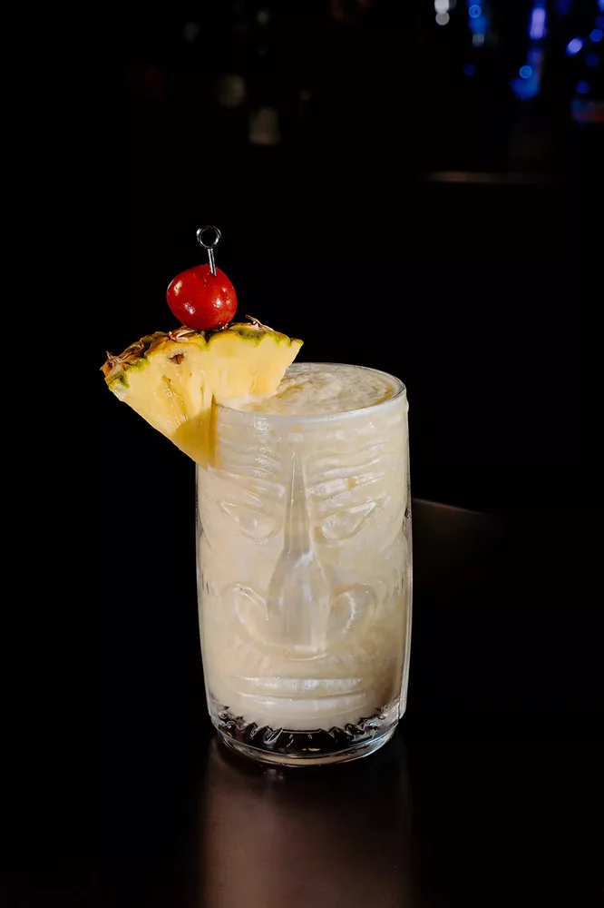 Piña Colada served in glassware