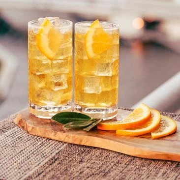 Screwdriver served in glassware