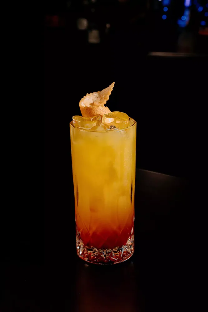 Tequila Sunrise served in glassware